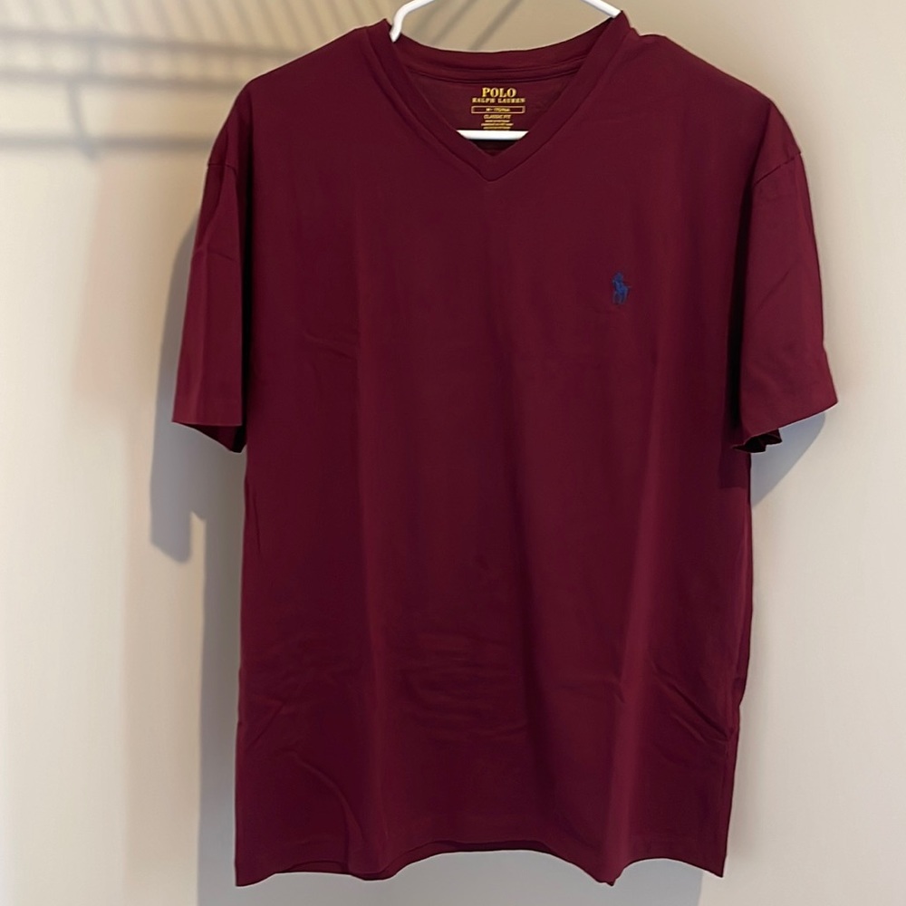 Polo Ralph Lauren Classic Fit V Neck Tee Shirt Men Size Medium